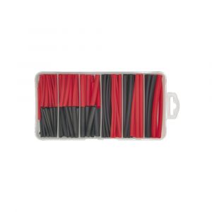 Assortiment de 127 manchons thermorétractables rouges et noirs