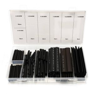 Assortiment de 127 tubes thermorétractables noirs